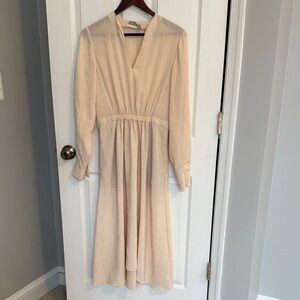 Vince Cream V-Neck Dress